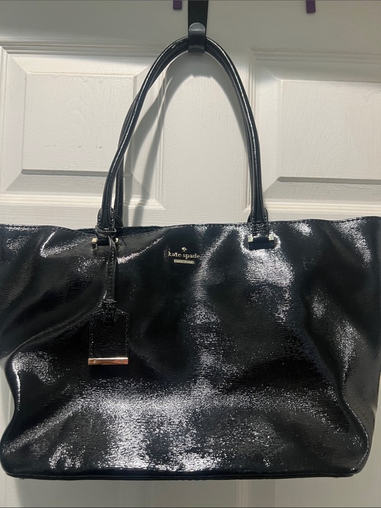 kate spade Handbags - kate spade Black Patent Leather Tote with Top Handles